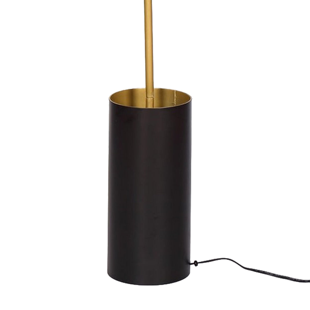 62 Inch Floor Lamp Umbrella Dome Style Shade Round Black Base Gold Metal By Casagear Home BM315374