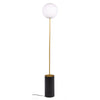 61 Inch Floor Lamp Round White Spherical Shade Round Black Base Gold By Casagear Home BM315375