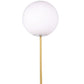 61 Inch Floor Lamp Round White Spherical Shade Round Black Base Gold By Casagear Home BM315375