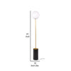 61 Inch Floor Lamp Round White Spherical Shade Round Black Base Gold By Casagear Home BM315375