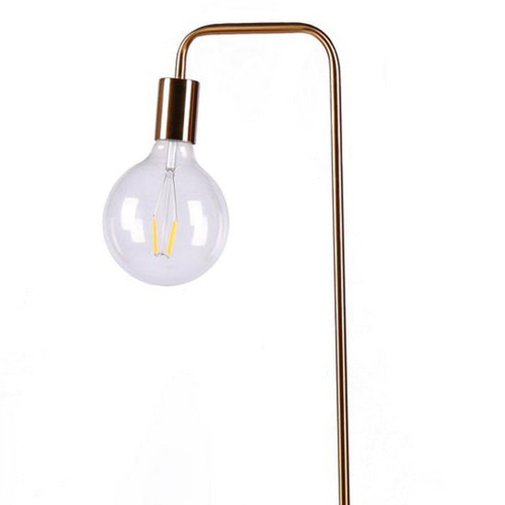 59 Inch Floor Lamp Downlight Spherical Glass Light Round Base Brass By Casagear Home BM315376