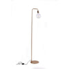 59 Inch Floor Lamp, Downlight Spherical Glass Light, Round Base, Brass By Casagear Home