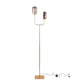 71 Inch Floor Lamp with 2 Branching Lights Square Accent Base Gold Metal By Casagear Home BM315377