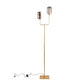 71 Inch Floor Lamp with 2 Branching Lights Square Accent Base Gold Metal By Casagear Home BM315377