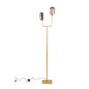 71 Inch Floor Lamp with 2 Branching Lights Square Accent Base Gold Metal By Casagear Home BM315377