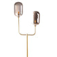 71 Inch Floor Lamp with 2 Branching Lights Square Accent Base Gold Metal By Casagear Home BM315377