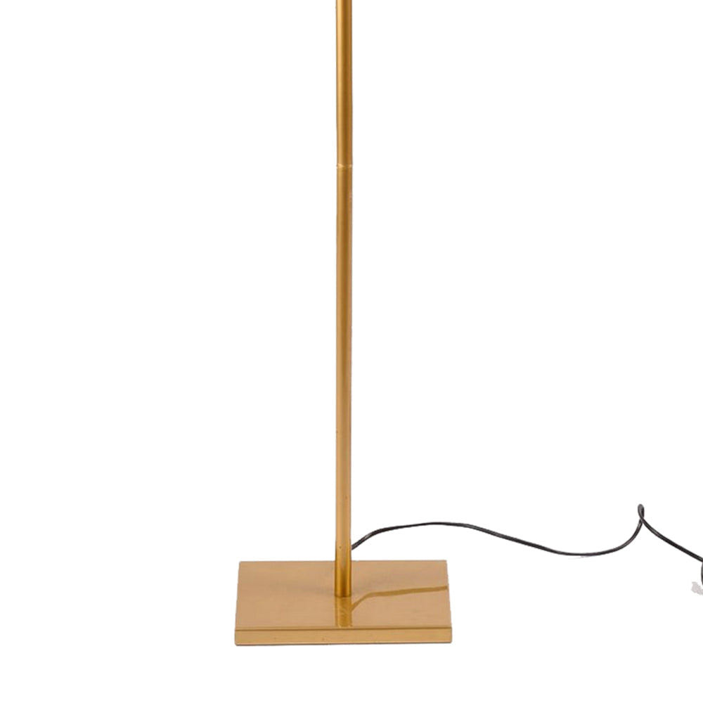 71 Inch Floor Lamp with 2 Branching Lights Square Accent Base Gold Metal By Casagear Home BM315377