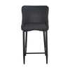 Gen 29 Inch Barstool Chair Cushioned Dark Gray Faux Leather Black By Casagear Home BM315380