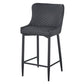 Gen 29 Inch Barstool Chair Cushioned Dark Gray Faux Leather Black By Casagear Home BM315380