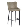 Gen 29 Inch Barstool Chair Cushioned Taupe Gray Faux Leather Black By Casagear Home BM315381