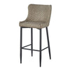 Gen 29 Inch Barstool Chair Cushioned Taupe Gray Faux Leather Black By Casagear Home BM315381