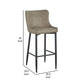 Gen 29 Inch Barstool Chair Cushioned Taupe Gray Faux Leather Black By Casagear Home BM315381