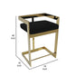 Gei 30 Inch Barstool Chair Cantilever Base Black Velvet Padded Seat Gold By Casagear Home BM315382