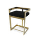 Gei 26 Inch Counter Height Chair Cantilever Black Velvet Gold Metal By Casagear Home BM315383