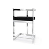 Gei 26 Inch Counter Height Chair Cantilever Black Velvet Chrome Metal By Casagear Home BM315385