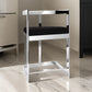 Gei 26 Inch Counter Height Chair, Cantilever, Black Velvet, Chrome Metal By Casagear Home