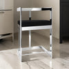 Gei 26 Inch Counter Height Chair Cantilever Black Velvet Chrome Metal By Casagear Home BM315385