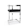 Gei 26 Inch Counter Height Chair Cantilever Black Velvet Chrome Metal By Casagear Home BM315385