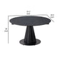 Jeny 34-51 Inch Dining Table Extendable Round Stone Top Black Steel By Casagear Home BM315386