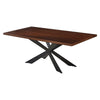 Ren 81 Inch Dining Table Rectangular Top Cross Base Walnut Brown Black By Casagear Home BM315387