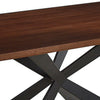 Ren 81 Inch Dining Table Rectangular Top Cross Base Walnut Brown Black By Casagear Home BM315387