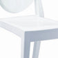 Doe Side Dining Chair Set of 4 Indoor Outdoor White Premium Plastic By Casagear Home BM315389