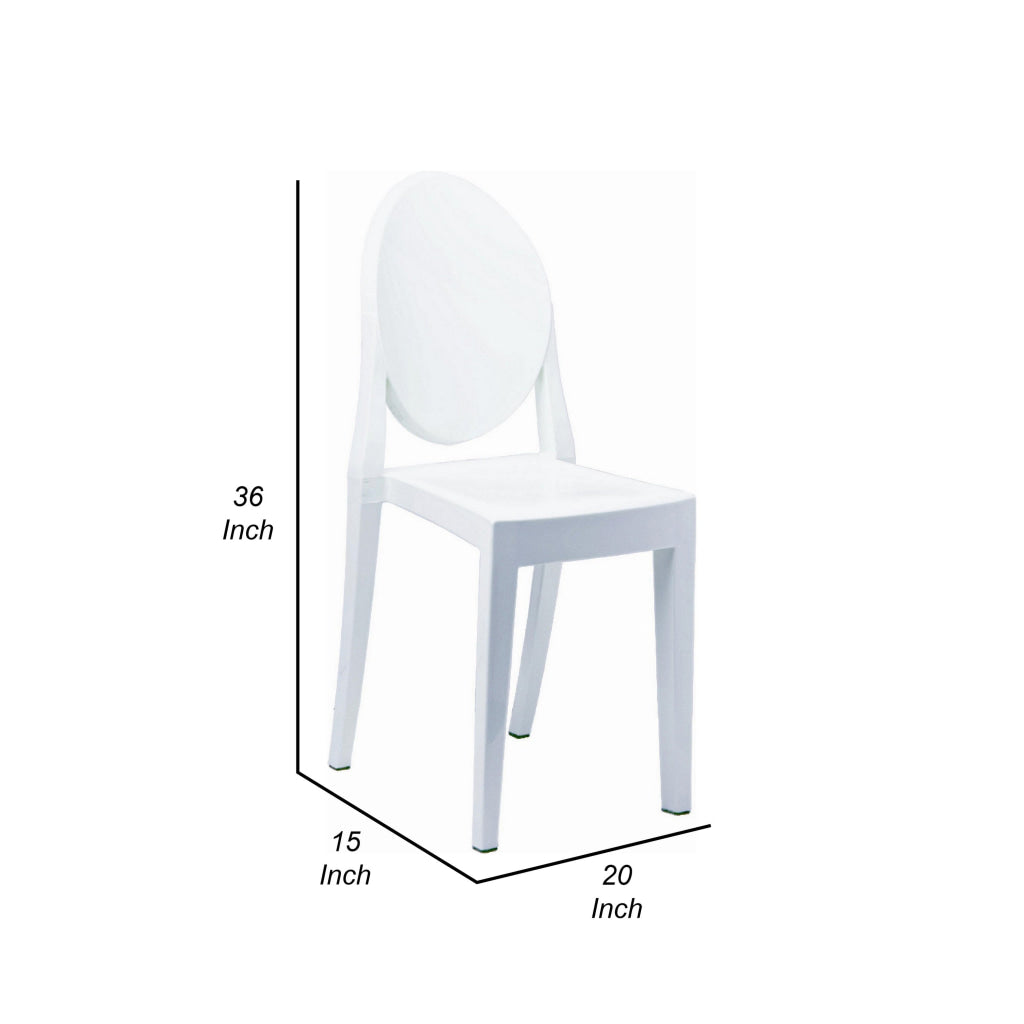 Doe Side Dining Chair Set of 4 Indoor Outdoor White Premium Plastic By Casagear Home BM315389