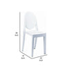 Doe Side Dining Chair Set of 4 Indoor Outdoor White Premium Plastic By Casagear Home BM315389