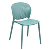 Leesy 19 Inch Side Dining Chairs, Set of 4, Indoor, Outdoor, Blue Plastic By Casagear Home