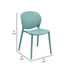 Leesy 19 Inch Side Dining Chairs Set of 4 Indoor Outdoor Blue Plastic By Casagear Home BM315390