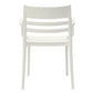 Teesy 22 Inch Side Dining Armchair Set of 4 Indoor Outdoor White Finish By Casagear Home BM315392