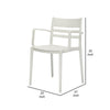 Teesy 22 Inch Side Dining Armchair Set of 4 Indoor Outdoor White Finish By Casagear Home BM315392