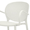 Feni 22 Inch Side Dining Armchair Set of 4 Indoor Outdoor White Finish By Casagear Home BM315396