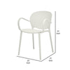 Feni 22 Inch Side Dining Armchair Set of 4 Indoor Outdoor White Finish By Casagear Home BM315396