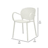 Feni 22 Inch Side Dining Armchair Set of 4 Indoor Outdoor White Finish By Casagear Home BM315396