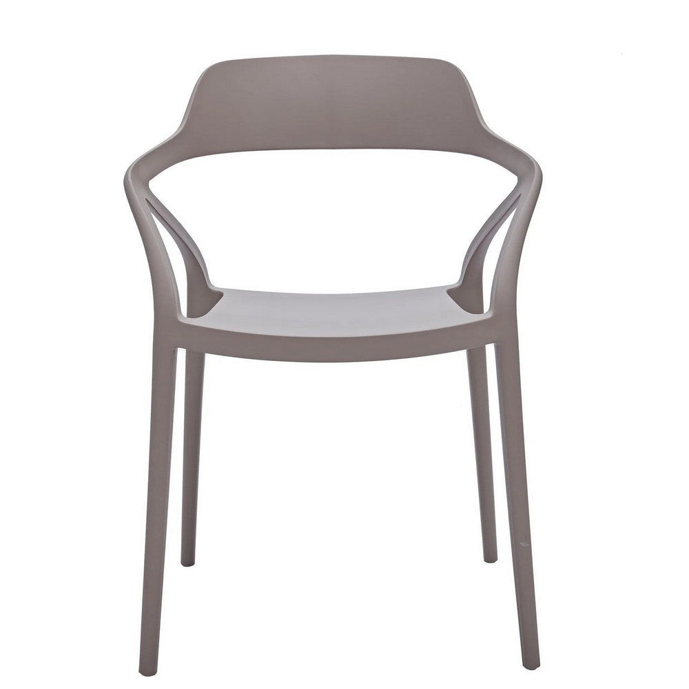 Geni 23 Inch Side Dining Chair Set of 4 Indoor Outdoor Gray Finish By Casagear Home BM315397