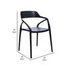 Geni 23 Inch Side Dining Chair Set of 4 Indoor Outdoor Black Finish By Casagear Home BM315398