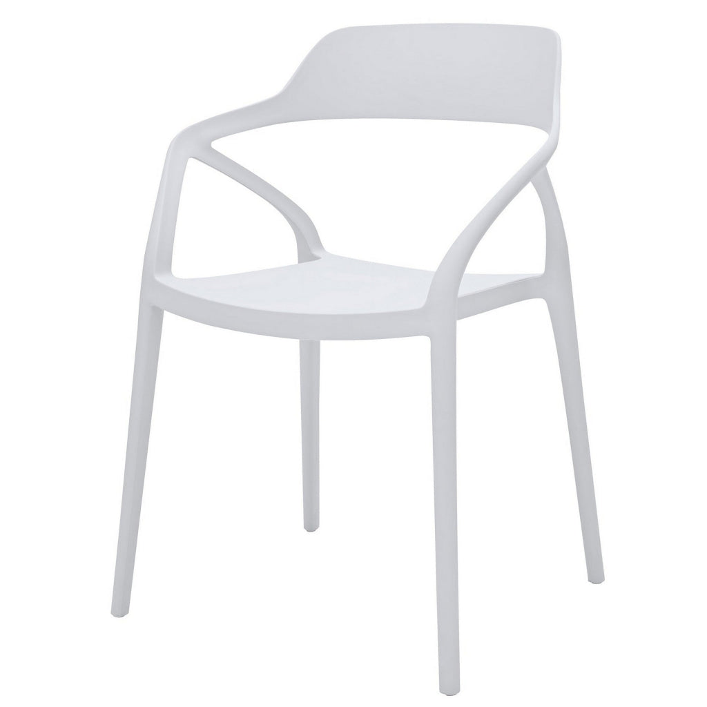 Geni 23 Inch Side Dining Chair Set of 4 Indoor Outdoor White Finish By Casagear Home BM315399