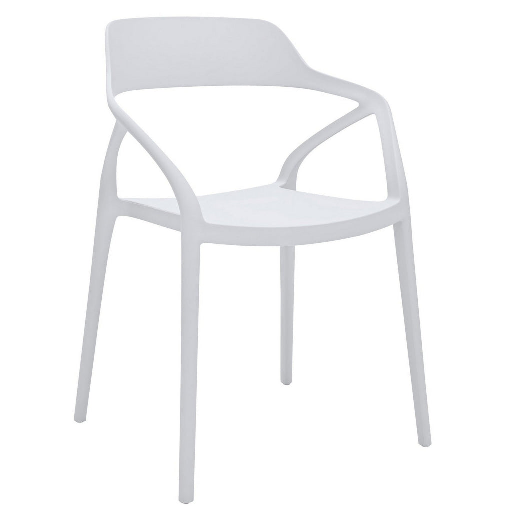 Geni 23 Inch Side Dining Chair Set of 4 Indoor Outdoor White Finish By Casagear Home BM315399