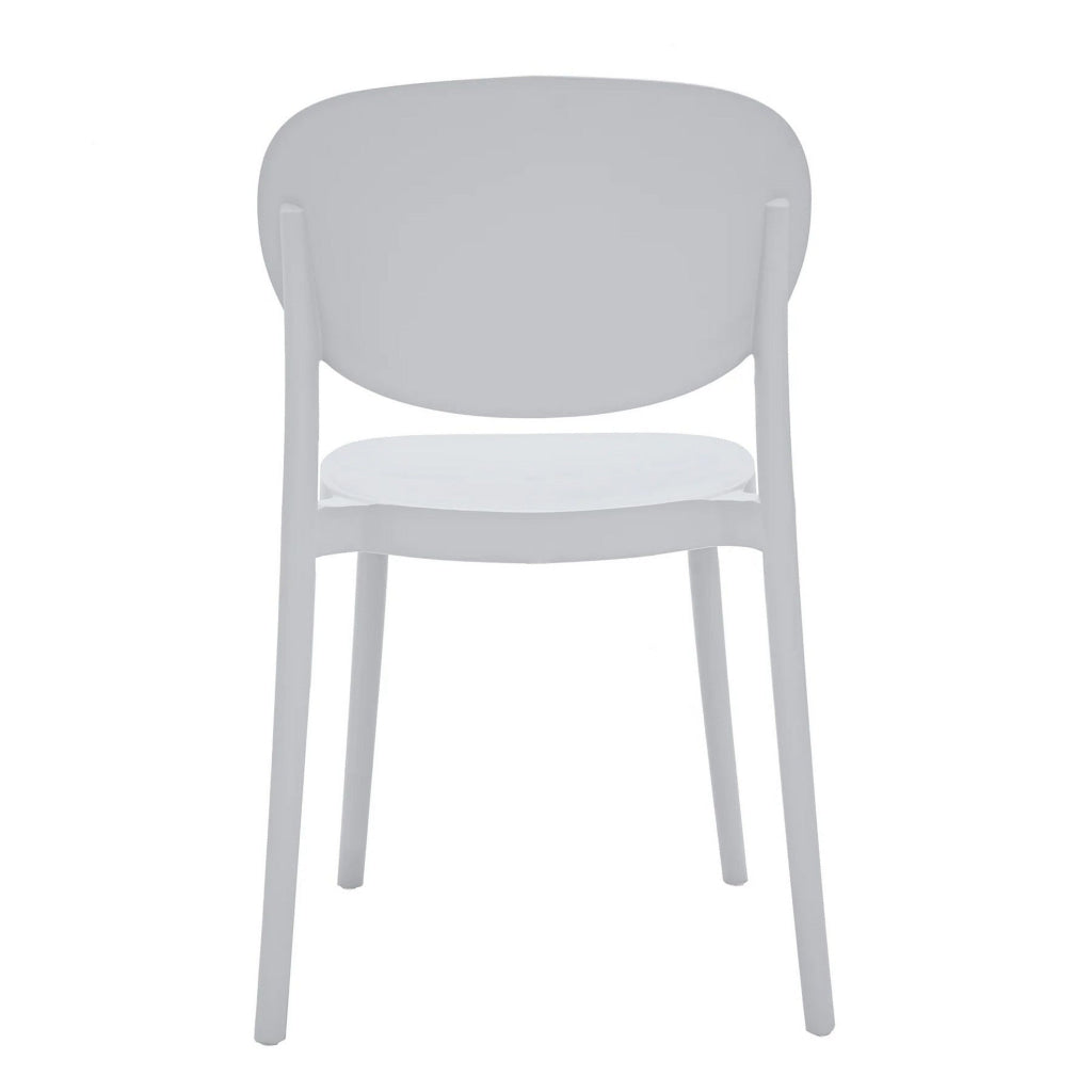 Heem 19 Inch Side Dining Chair Set of 4 Armless Indoor Outdoor White By Casagear Home BM315401