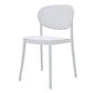 Heem 19 Inch Side Dining Chair Set of 4 Armless Indoor Outdoor White By Casagear Home BM315401