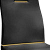 Gyn 17 Inch Dining Chair Set of 2 Cantilever Base Black Gold Faux Leather By Casagear Home BM315402