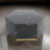 Hexi 35 Inch Coffee Table Hexagonal Black Faux Marble Design Gold Base By Casagear Home BM315407