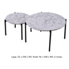 2 Piece Nesting Coffee Table Set Modern Gray White Faux Marble Round Top By Casagear Home BM315422