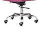 22 Inch Swivel Office Armchair Sleek Lines and Tufted Pink Faux Leather By Casagear Home BM315429