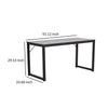 Tmy 55 Inch Office Desk Table Rectangular Study Space Black Metal Wood By Casagear Home BM315435