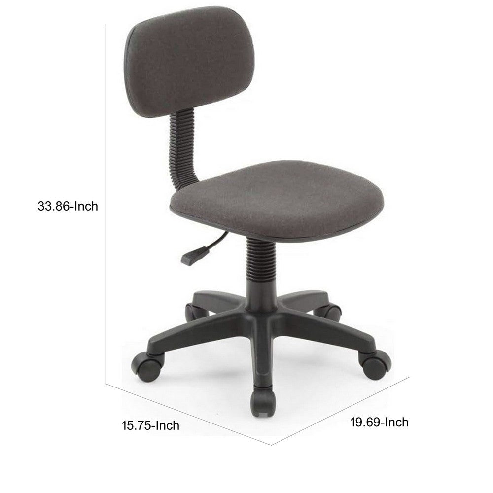 Gyna 20 Inch Swivel Office Computer Chair Armless Ergonomic Design Gray By Casagear Home BM315438