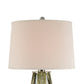 31 Inch Accent Table Lamp with White Drum Shade Rippled Gray Glass Base By Casagear Home BM315443