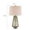 31 Inch Accent Table Lamp with White Drum Shade Rippled Gray Glass Base By Casagear Home BM315443