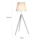 66 Inch Floor Lamp with White Drum Shade Modern Chrome Metal Tripod Base By Casagear Home BM315444